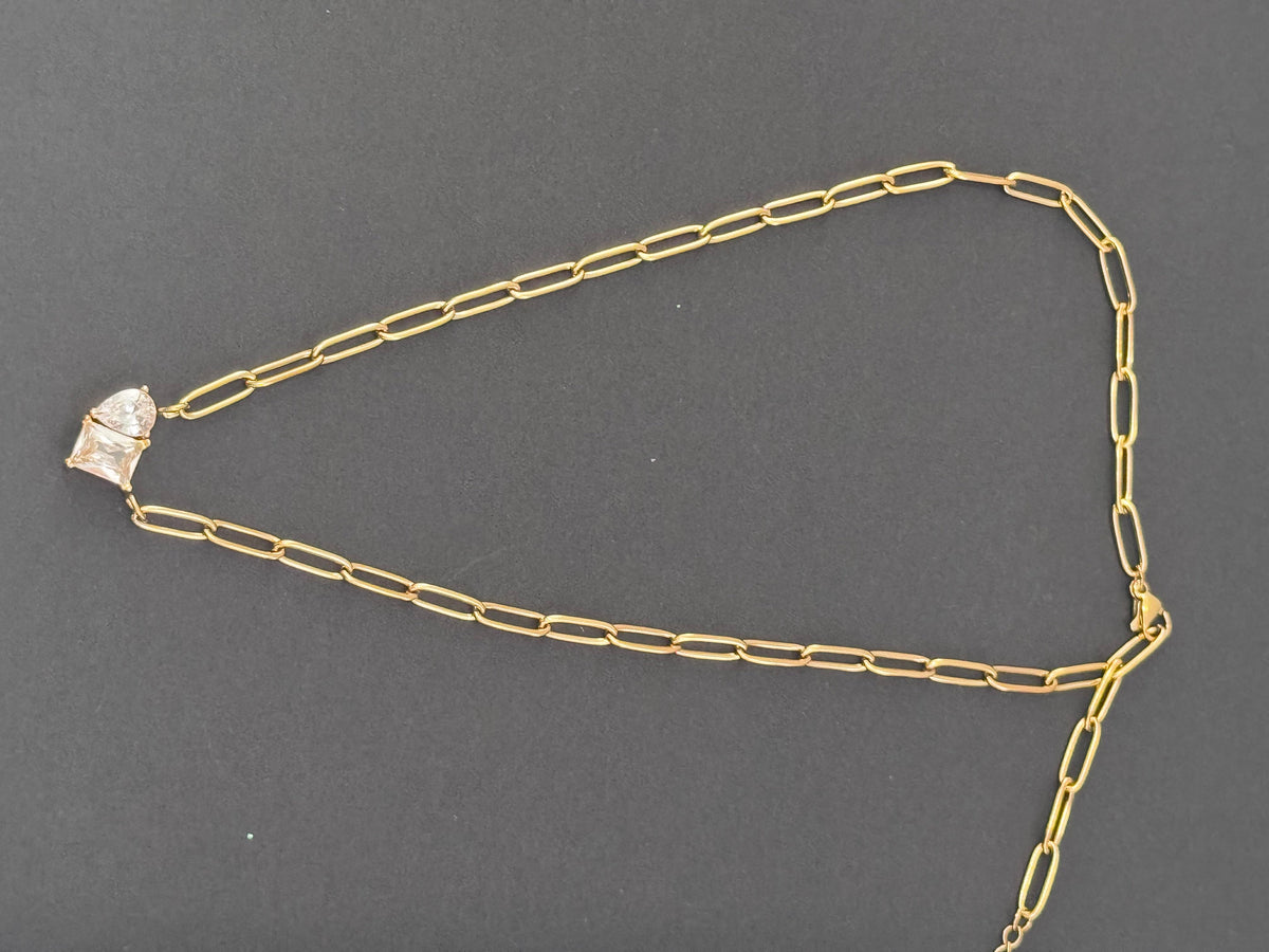 Minimalist crystal pendant necklace