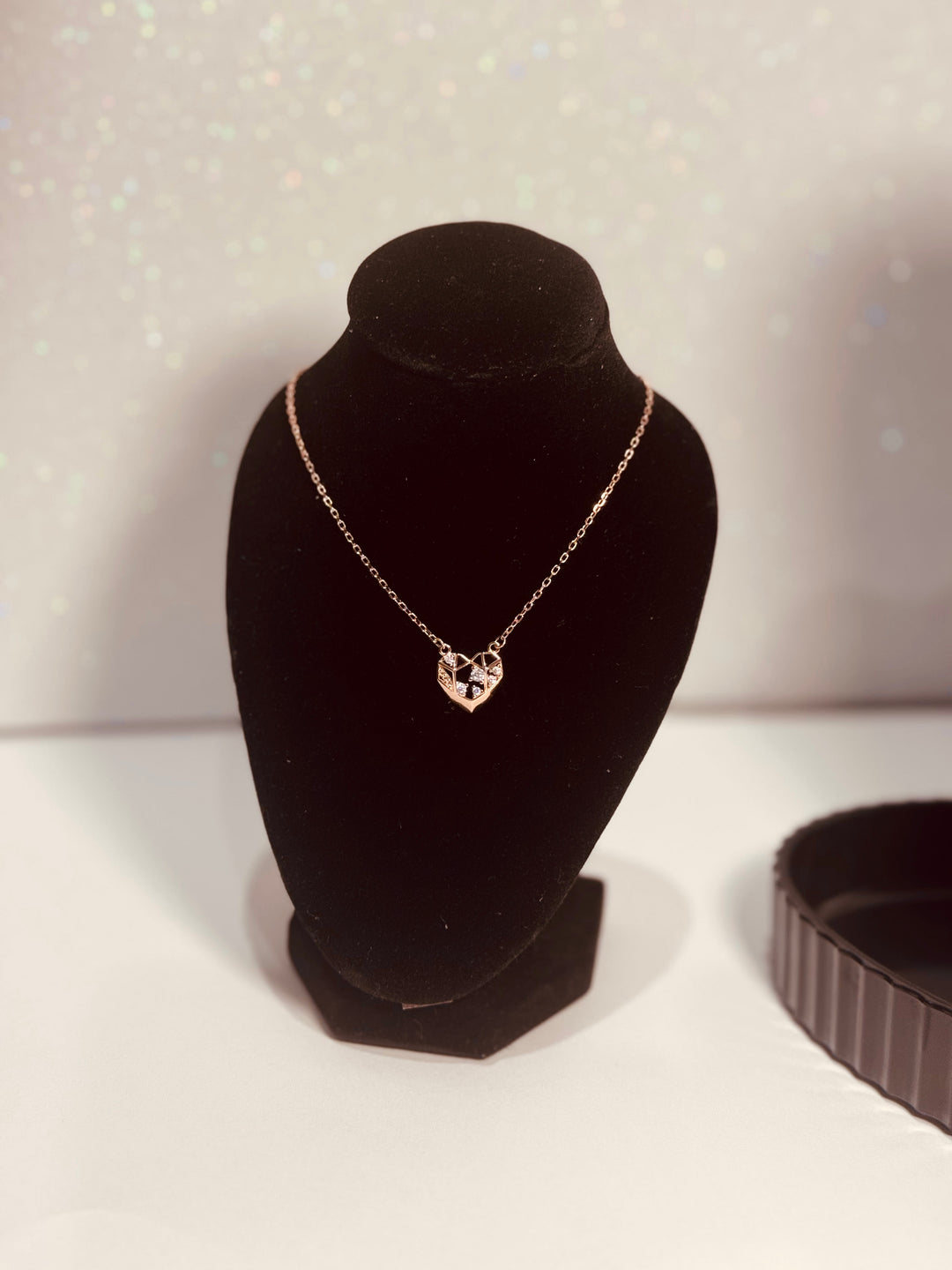 Rose Gold Sweetheart Pure Silver Necklace