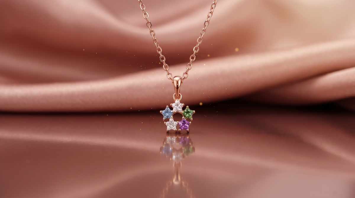 Silver petal necklace”