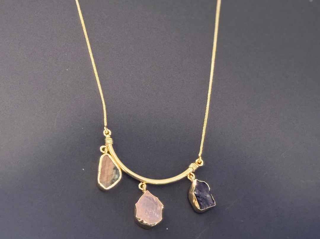 Luxe Raw Stone Statement Necklace