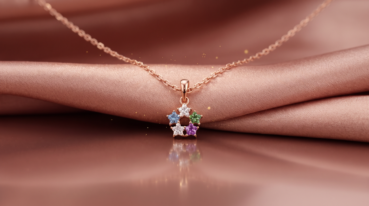 Silver petal necklace”