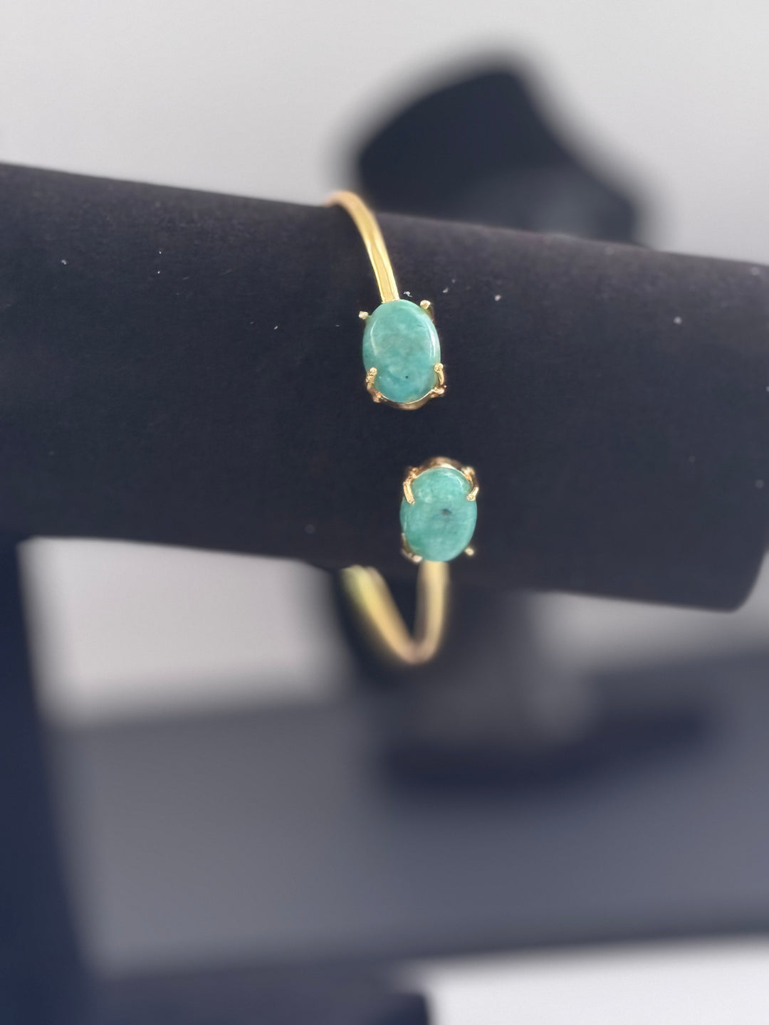 Gold and Aqua Stone bangle