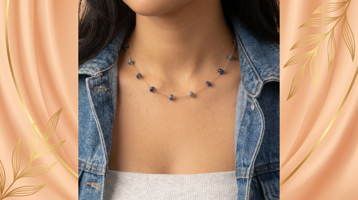 Blue gem necklace