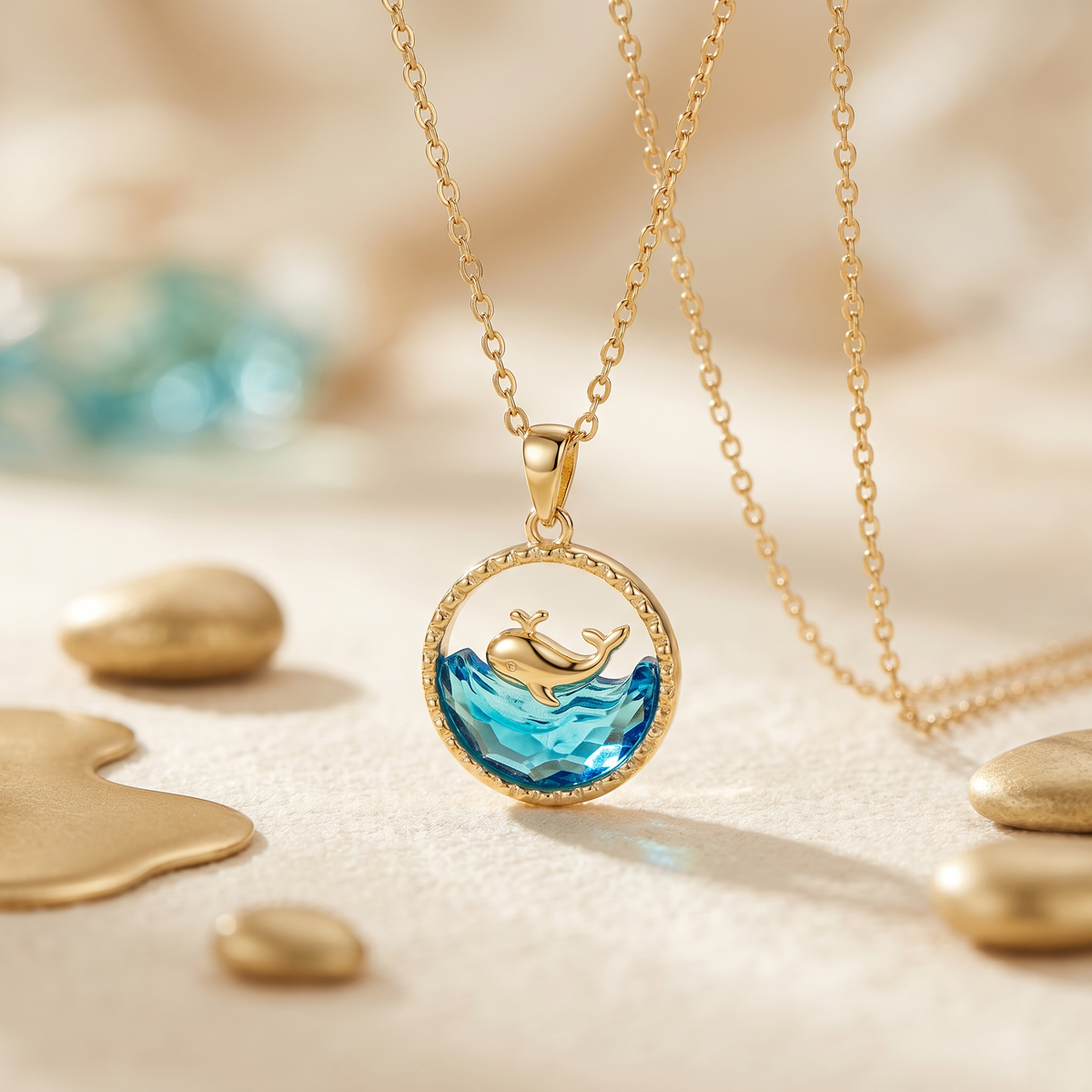 Dazzling ocean anti tarnish necklace