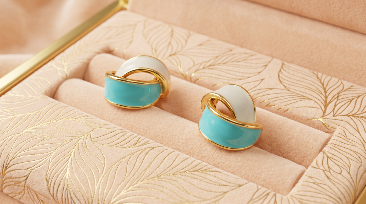 Ocean blue stud earrings