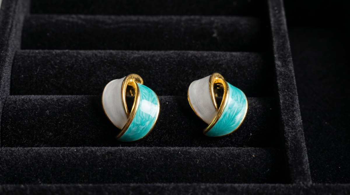 Ocean blue stud earrings
